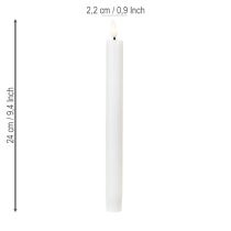 Produkt Świece LED białe stożkowe woskowe ciepła biel 24,5cm 2 sztuki