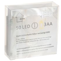 Produkt Lampki choinkowe LED, 50 żarówek, zasilane bateriami, 5 m, ciepła biel