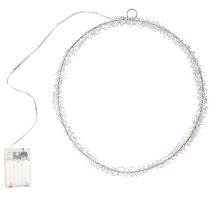 Produkt Pierścień LED metalowy dekoracyjny do zawieszenia srebrny ciepły biały 30cm