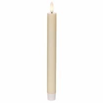 Produkt Świeca stożkowa LED w kolorze białym z ciepłym białym światłem, 24 cm, z timerem, 2 sztuki