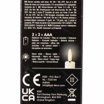 Produkt Świeca stożkowa LED w kolorze białym z ciepłym białym światłem, 24 cm, z timerem, 2 sztuki