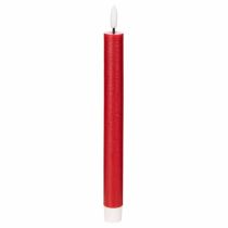 Produkt Świeca stożkowa LED, czerwona z ciepłym białym światłem, 24 cm, 2 sztuki
