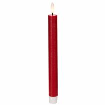 Produkt Świeca stożkowa LED, czerwona z ciepłym białym światłem, 24 cm, 2 sztuki