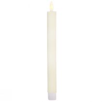 Produkt Świece LED w sztyfcie z timerem, żłobkowane, kremowe 24,5cm 4 sztuki