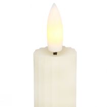 Produkt Świece LED w sztyfcie z timerem, żłobkowane, kremowe 24,5cm 4 sztuki