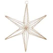 Produkt Dekoracyjna gwiazda LED z drutu, wisząca dekoracja do wnętrz, 40 diod LED, ciepła biel, 42 cm