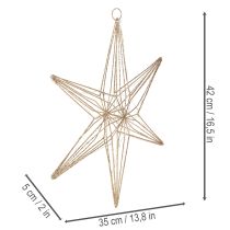 Produkt Dekoracyjna gwiazda LED z drutu, wisząca dekoracja do wnętrz, 40 diod LED, ciepła biel, 42 cm