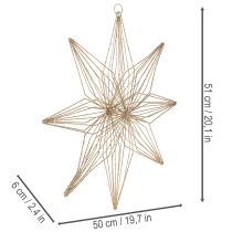 Produkt Gwiazda dekoracyjna LED z drutu do zawieszenia, do użytku wewnątrz pomieszczeń, zasilana bateriami, 51 cm