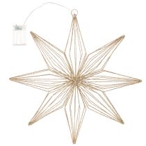 Produkt Gwiazda dekoracyjna LED z drutu do zawieszenia, do użytku wewnątrz pomieszczeń, zasilana bateriami, 51 cm
