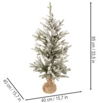 Produkt Sztuczna choinka ze śniegiem w worku jutowym, 40 diod LED, do użytku wewnątrz, 85 cm