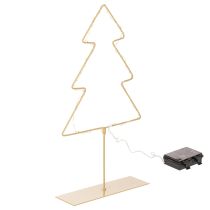 Produkt Sylwetka choinki z 60 ciepłymi, białymi diodami LED do dekoracji stołu wewnątrz pomieszczeń, 37 cm