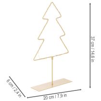 Produkt Sylwetka choinki z 60 ciepłymi, białymi diodami LED do dekoracji stołu wewnątrz pomieszczeń, 37 cm