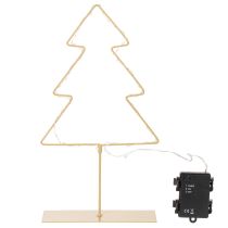 Produkt Sylwetka choinki z 60 ciepłymi, białymi diodami LED do dekoracji stołu wewnątrz pomieszczeń, 37 cm
