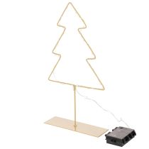 Produkt Sylwetka choinki z 60 ciepłymi, białymi diodami LED do dekoracji stołu wewnątrz pomieszczeń, 37 cm