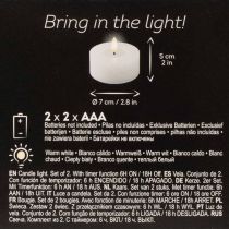 Produkt Podgrzewacze LED XL, biały, prawdziwy wosk, z timerem, ciepła biel, 6 cm, 2 szt.