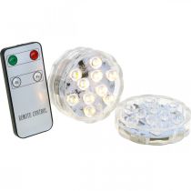 Produkt Podwodne światła LED z pilotem, ciepłe białe, 2 sztuki