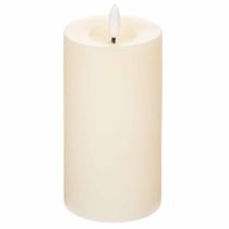 Produkt Świeca słupkowa LED z prawdziwego wosku w kolorze białym z funkcją timera, ciepła biel, 15 cm