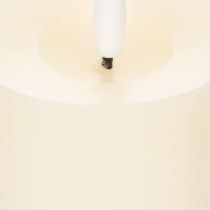 Produkt Świeca słupkowa LED z prawdziwego wosku w kolorze białym z funkcją timera, ciepła biel, 15 cm