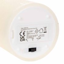 Produkt Świeca słupkowa LED z prawdziwego wosku w kolorze białym z funkcją timera, ciepła biel, 15 cm