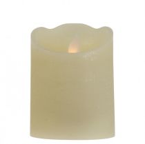 Woskowa świeca filarowa LED świeca ciepła biel Ø7,5 cm wys. 10 cm