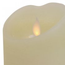 Woskowa świeca filarowa LED świeca ciepła biel Ø7,5 cm wys. 10 cm