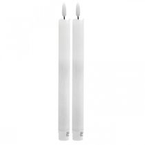 Świeca stołowa LED świeca woskowa ciepła biała na baterię Ø2cm 24cm 2szt