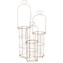 Produkt Latarnia ogrodowa, metalowa lampa wiatrowa Ø8,5cm H23/18,5/14,5cm zestaw 3-częściowy