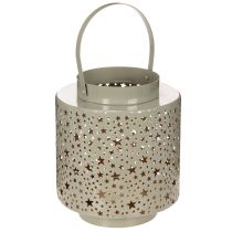 Produkt Latarnia z motywem gwiazdek, metalowa, zielona, 31 cm