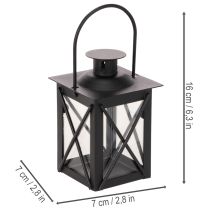 Produkt Czarna latarnia z uchwytem na podgrzewacz, 16cm, 2 sztuki
