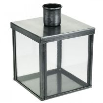 Ozdobny świecznik na świecę srebrną, antracyt W11cm