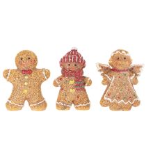 Produkt Sztuczna figurka dekoracyjna piernikowy ludzik, 8cm, 3 sztuki