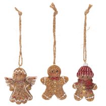 Produkt Dekoracyjne ozdoby wiszące, sztuczne figurki z piernika, 7 cm, 3 sztuki
