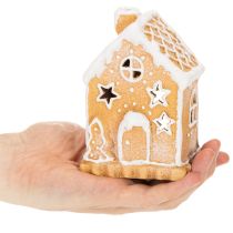 Produkt Świecznik na tealight w kształcie domku z piernika do postawienia i dekoracji, 13 cm