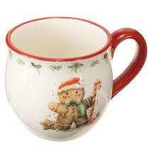 Produkt Kubek ceramiczny z piernikowym ludzikiem, świąteczny, wys. 9,5 cm