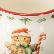 Produkt Kubek ceramiczny z piernikowym ludzikiem, świąteczny, wys. 9,5 cm