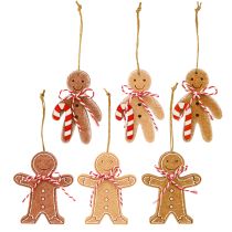 Produkt Piernikowy ludzik do zawieszenia, włókno drzewne, różne kolory, 8 cm, 12 szt.