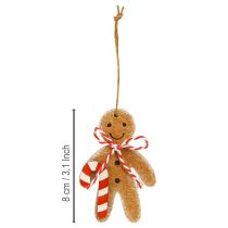 Produkt Piernikowy ludzik do zawieszenia, włókno drzewne, różne kolory, 8 cm, 12 szt.