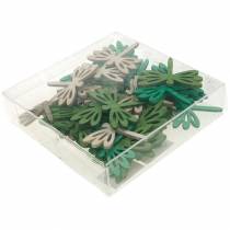 Produkt Ważki do rozsypania, letnia dekoracja z drewna, dekoracja stołu zielona 48 szt