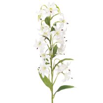 Produkt Sztuczna biała lilia z długą kwitnącą gałązką, dekoracyjna, 80 cm