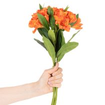 Produkt Sztuczny kwiat Alstroemeria Pomarańcza, sztuczna dekoracja bukietu, 75 cm, 3 sztuki