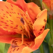 Produkt Sztuczny kwiat Alstroemeria Pomarańcza, sztuczna dekoracja bukietu, 75 cm, 3 sztuki