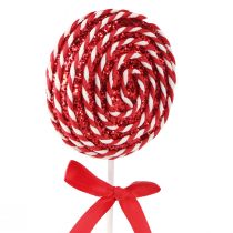 Produkt Lollipop Dekoracja świąteczna czerwona biała pianka na patyku wys. 30cm 2szt