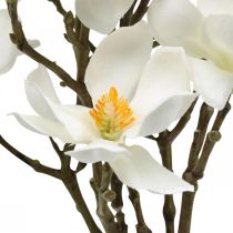 Sztuczne gałązki magnolii biała gałązka dekoracyjna wys. 40 cm 4 szt. w pęczku