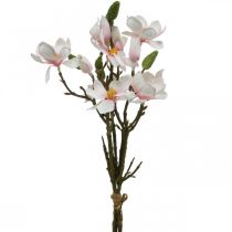 Sztuczne gałązki magnolii Różowe sztuczne kwiaty wys. 40 cm 4 szt. w pęczku