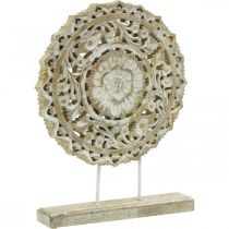 Produkt Mandala do umieszczenia, dekoracja kwiatowa z drewna, dekoracja stołu, dekoracja letnia shabby chic natura W39,5cm Ø30cm