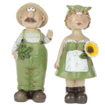 Produkt Dekoracyjne figurki pary rolników, fajna ozdoba do salonu i letniego wnętrza, 17 cm, 2 sztuki