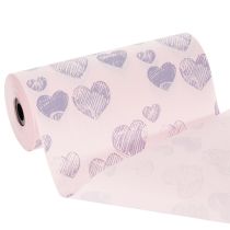 Produkt Papier do pakowania kwiatów z motywem serc do dekoracyjnych kompozycji kwiatowych, 25 cm x 25 m