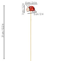 Produkt Patyczki ogrodowe Biedronki, dekoracja na wiosnę i lato, dekoracja kwiatowa, 31 cm, 4 sztuki