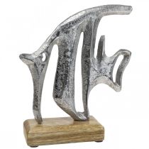 Dekoracja marynistyczna, rybka ozdobna metalowa, rybka ozdobna srebrna W18cm