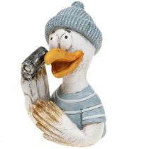 Produkt Dekoracja marynistyczna mewa dekoracja stołu niebieski biały srebrny wys. 11cm 2szt